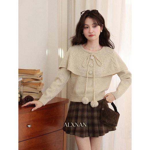 鹿向南【1220/20:00新品前1小时7折限量100件】燕麦色毛衣 商品图0