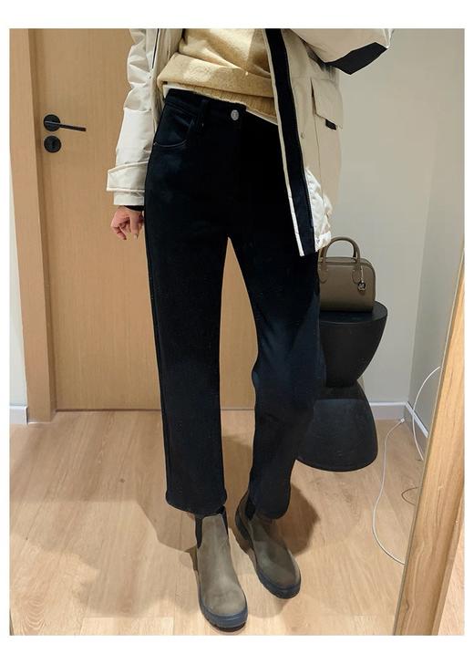 二店y 【68918】 加绒加厚弹力法棍裤显瘦九分牛仔烟管裤 商品图7