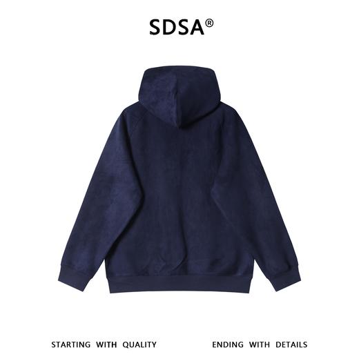 SDSA男士秋冬新款痞帅男装潮牌植绒斜按扣立领连帽卫衣百搭宽松潮 商品图4