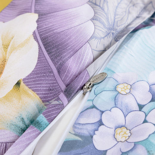 水星家纺全棉长绒棉60s抗菌印花四件套DH 芋见天南星 1.5米床 124800 商品图4