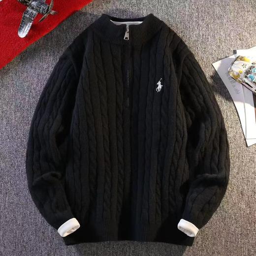 D121805秋冬季男士刺绣款半高领半拉链毛衣针织衫 商品图3