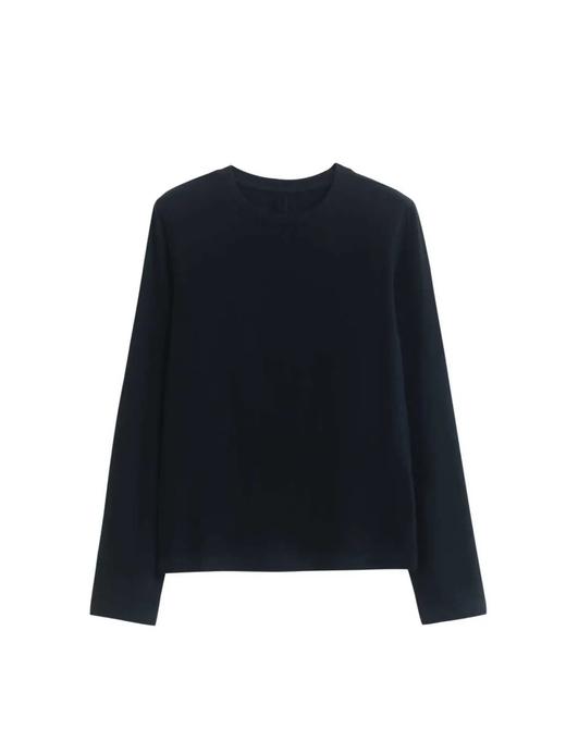 D121823云感"桑蚕丝山羊绒圆领百搭长袖云朵T恤 商品图2