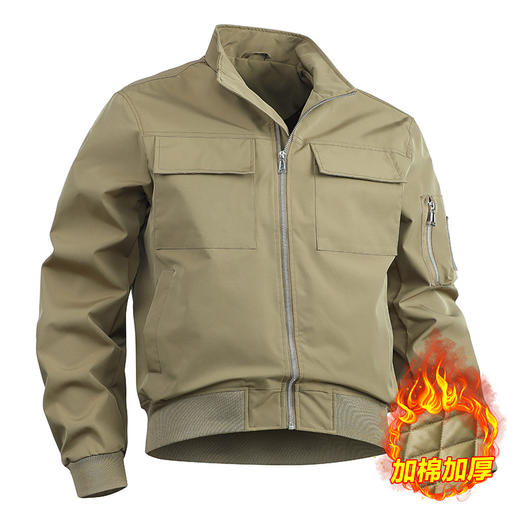 秋冬季户外休闲外套男士多口袋日常休闲加棉加厚飞行员夹克衫 商品图0