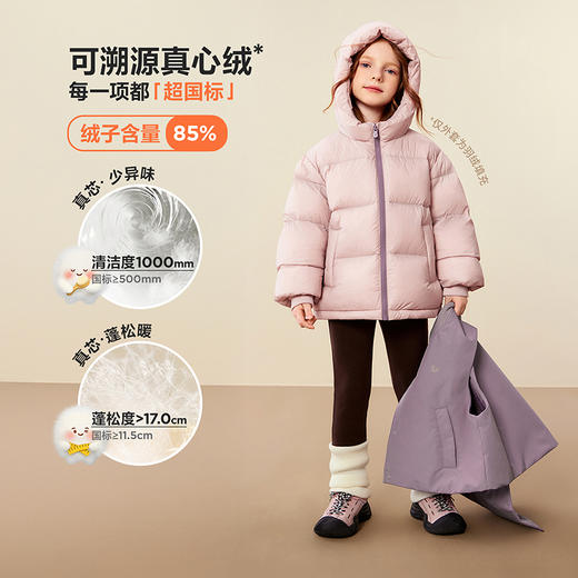 [真心绒]迷你巴拉男女童三防羽绒服儿童三合一连帽外套2025冬新款 商品图1