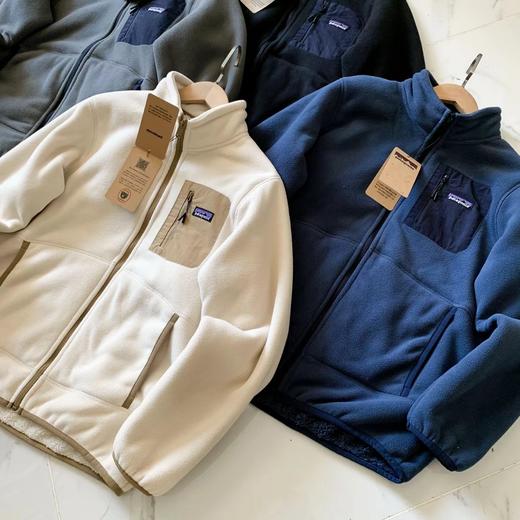 D121835Retro Pile抓绒羊羔绒男士保暖开衫立领拉链外套夹克 商品图2