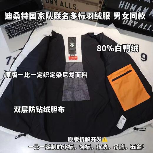 D121827冬季联名款国家队多标羽绒服外套男女同款 商品图4