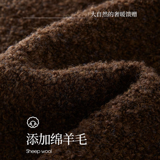 【12/17新品】熙世界韩系小香风羊毛短外套女2025冬季新款气质圆领毛绒开衫上衣 商品图2