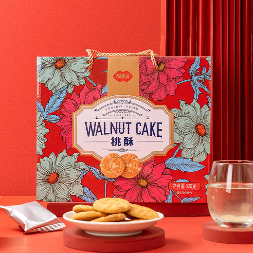 福事多 桃酥礼盒 820g/箱 香而不腻，满口酥脆；精美礼盒包装 商品图0