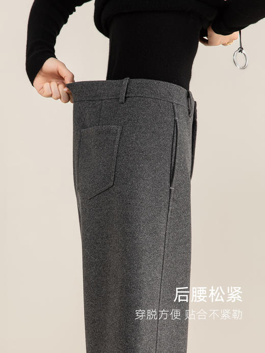 通勤大气毛呢阔腿加绒羊毛九分裤 商品图11