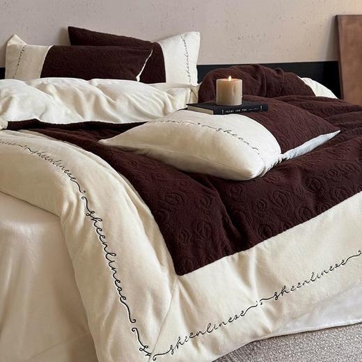 法式轻奢保暖加厚全消光牛奶绒四件套320g仿羊绒秋冬玫瑰被套床品 商品图1