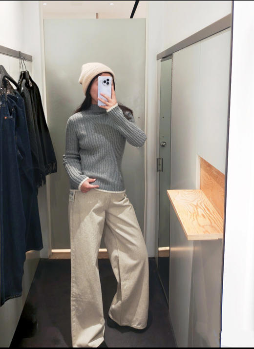 【秒杀价已调 直接拍】COS 修身版 美丽诺 罗纹烟囱领 羊毛针织衫（不是薄款） 商品图3