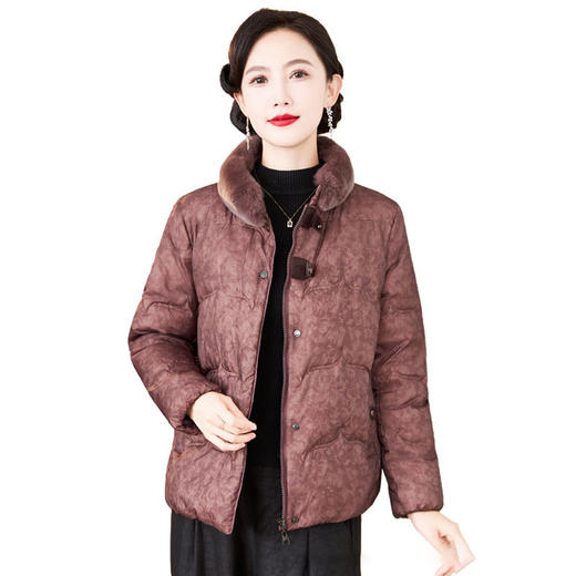 丁摩羽绒服女加厚保暖白鸭绒外套时尚冬装太太妈妈冬季獭兔领ALW 621682 商品图4