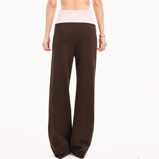 跃牌【禅语梵心】撞色宽边休闲裤系绳直筒瑜伽长裤女运动修身翘臀裤CK3548 商品图4