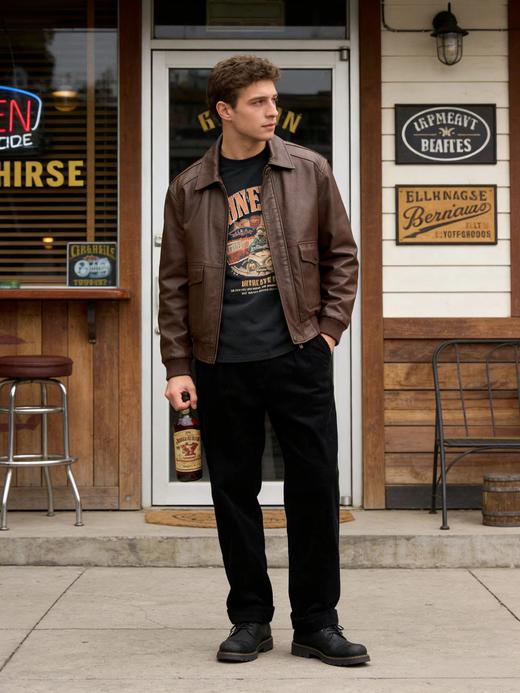 D121814精典复古风2025新款褶裥棉质灯芯绒长裤 商品图8