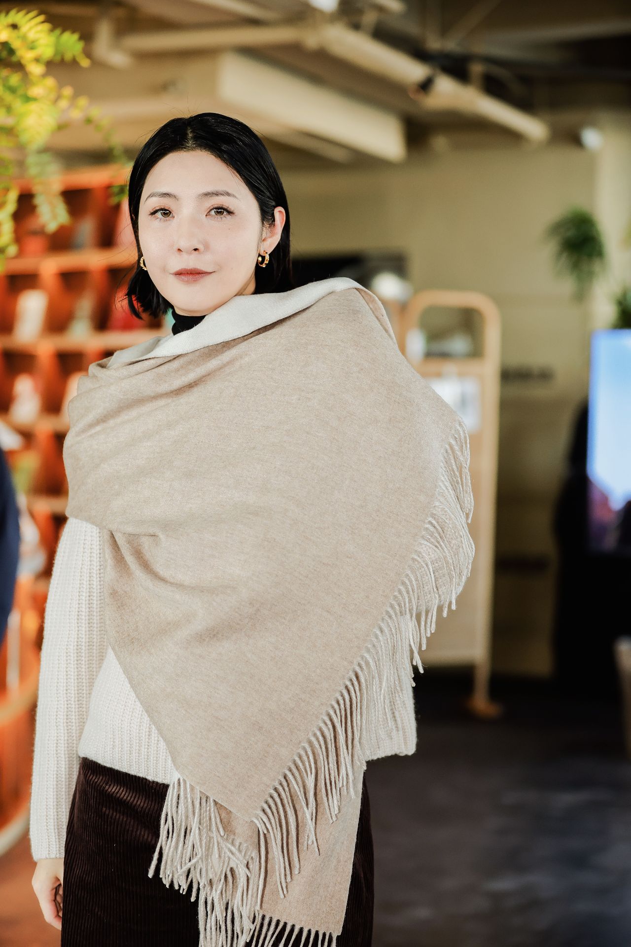 MAISON COVET 纯山羊绒双面披肩