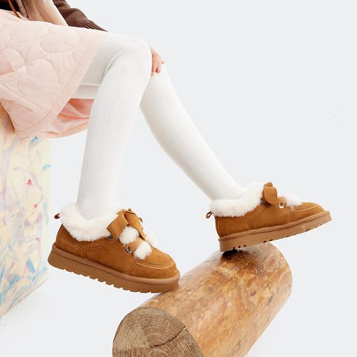 英氏中大童冬季缤纷保暖加绒加厚厚底防滑低帮雪地靴YHZL2542701 商品图0