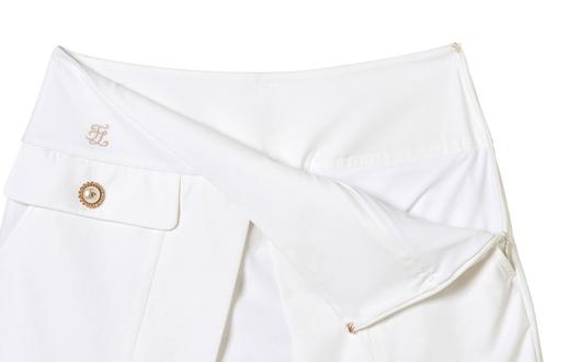 FL家女士高腰珍珠釦A字裙来了W821710-43 商品图3