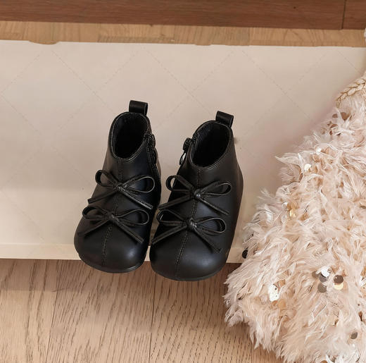 【舒适温暖❗️可爱百搭】复古女童短靴2025秋冬新款加绒女童靴子时尚软底侧拉链保暖短靴。jb 商品图3