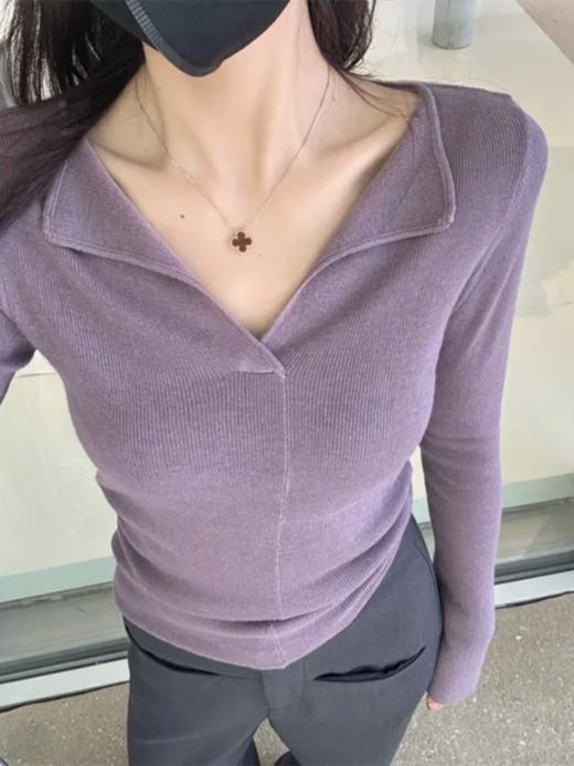 <曾小咸推荐>纯欲辣妹V领长袖 日常109/件 活动价59.99！！【最后一点现货，卖完下架】 商品图1