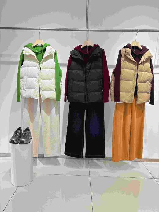 282705情侣款羽绒服羽绒背心，百搭单品，黑 白 卡其 ，新国标90绒子鸭绒，M  L   XL，男女同款，100斤以下选M,130斤以下选L,130斤以上选XL，宽松随意版 商品图12