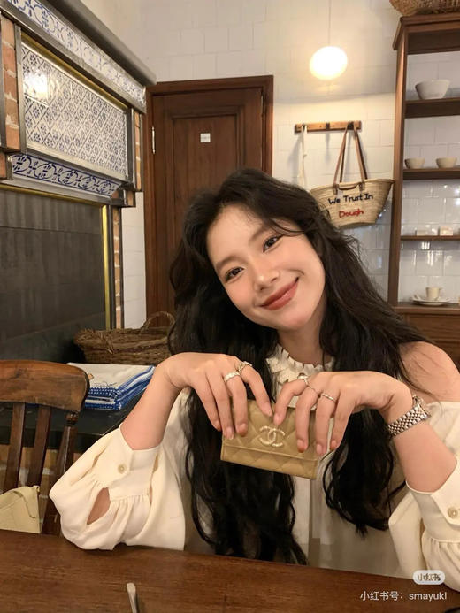 Chanel 荔枝纹牛皮 奶茶色 小卡包 商品图2