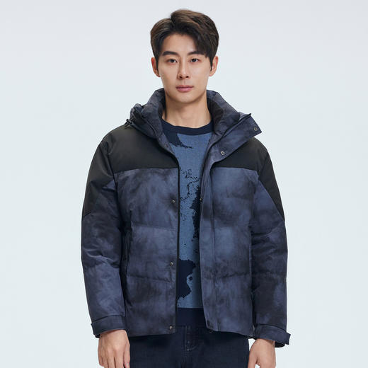 【门店同款&鸭绒】圣得西2025年冬季男士羽绒服印花拼色有型外套 商品图2