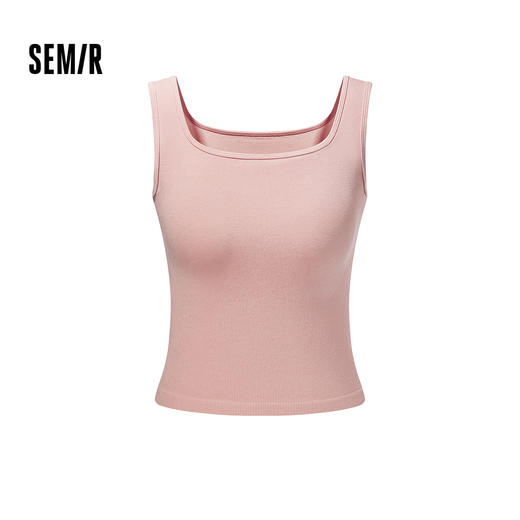 森马内衣女春季运动风健身背心式可外穿带胸垫美背纯色内搭宽肩带 商品图0