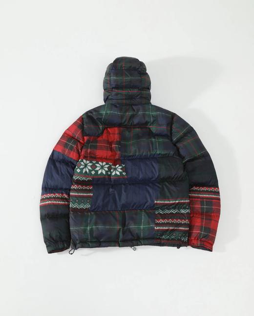 D121813新款圣诞拼色连帽可拆卸羽绒服外套男女同款 商品图2