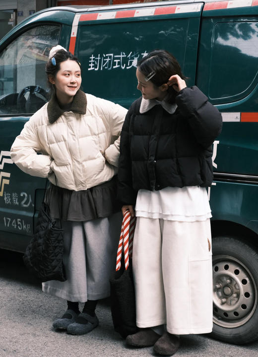 老米优品🎈复古巴恩风《灯芯绒翻领面包羽绒服》小个子友好！灯芯绒翻领解锁冬日氛围感！50%白鸭绒，丝绵羽绒服！韩里韩气，柔软百搭~~ 商品图5