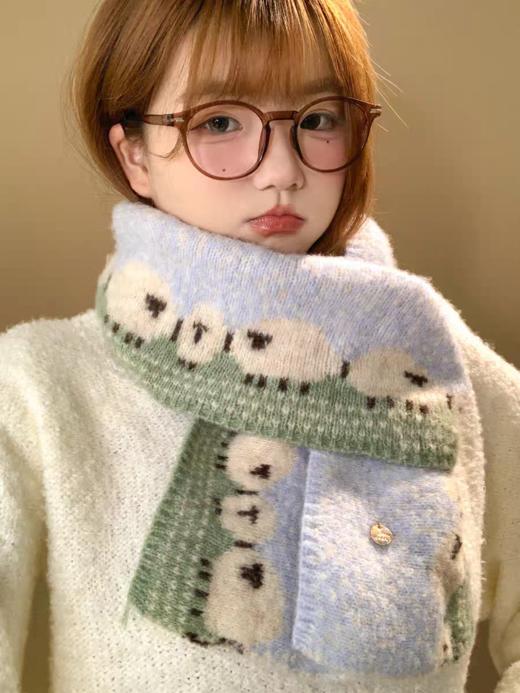 <曾小咸推荐> 韩版ins绵羊提花围巾 日常价89/件  商品图6