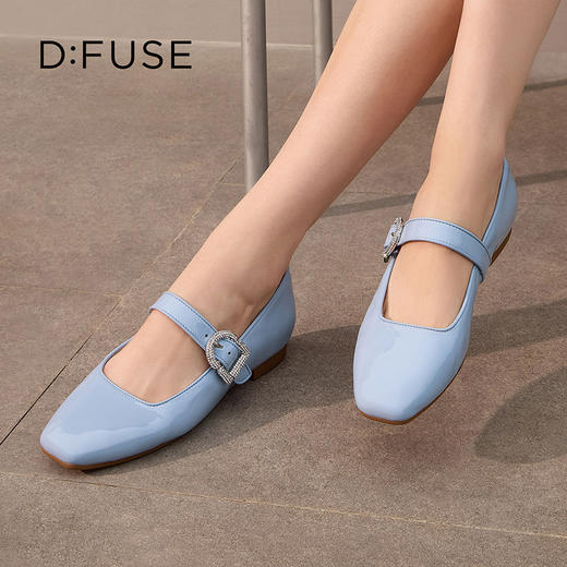 Dfuse迪芙斯2026春季新款多巴胺色彩方头舒适软底玛丽珍单鞋DFE1111111 商品图2