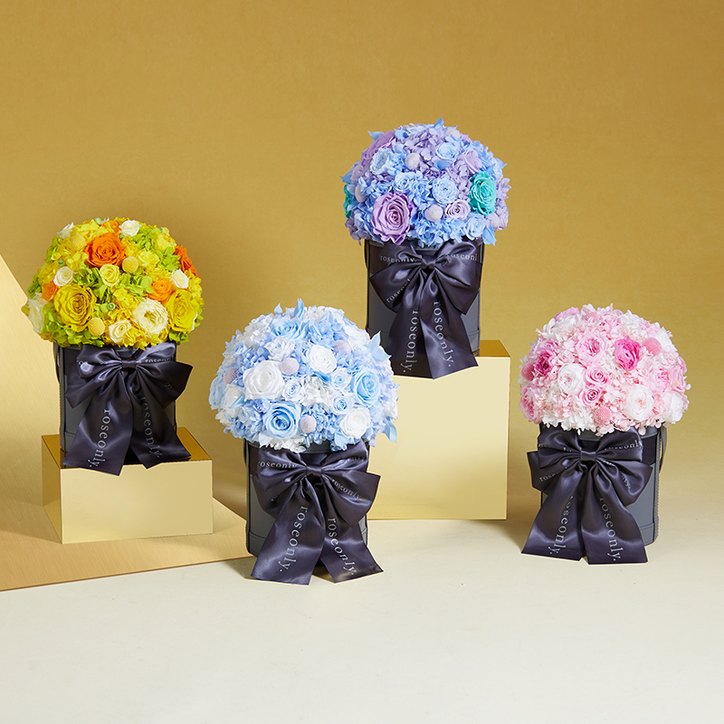 【永生花桶】ROSEONLY诺誓 永生玫瑰-玫瑰系列 爱在满怀 永生玫瑰花桶 永生繁花花桶  纪念日爱