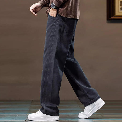 裁缝学苑MH05新款宽松直筒加绒加厚工装裤纸样男装纯棉休闲裤样板图纸 商品图3