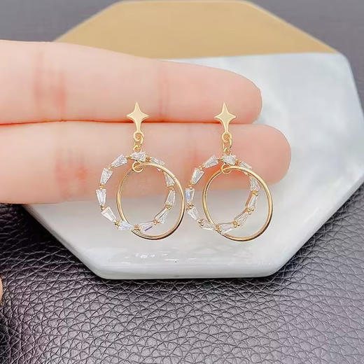星星吊坠圆环耳坠精致个性耳钉-161946201 商品图1