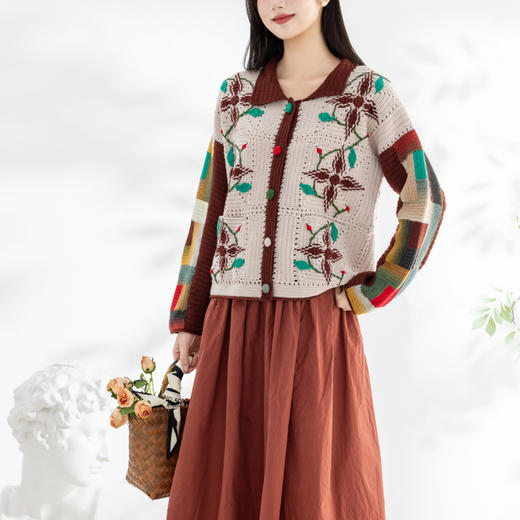 苏苏姐家暮林翻领开衫手工DIY编织羊毛钩针毛线团衣服材料包 商品图1