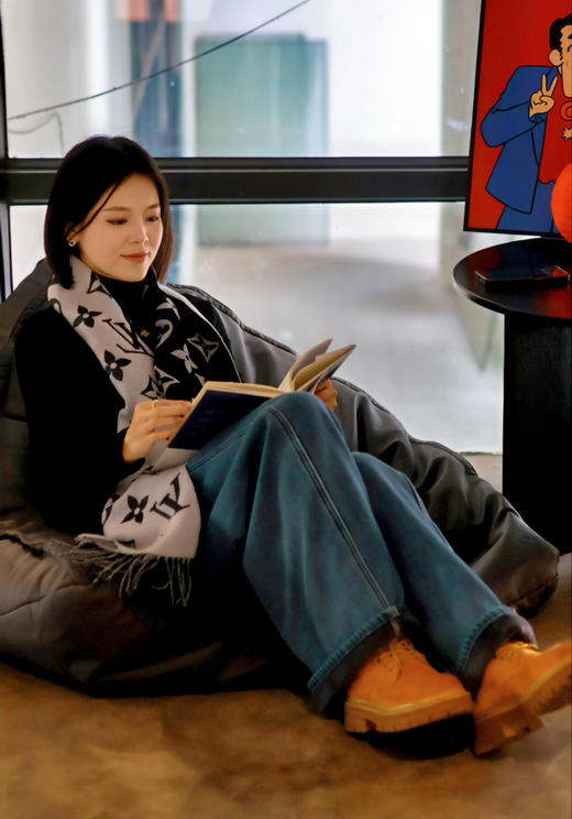 刘亦菲同款老花羊毛围巾121504 商品图5