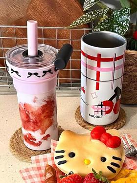 !!空降新品🥰双拼内胆➕粗吸管可嘬奶茶咯~