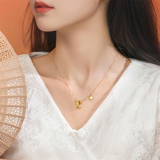 【新品首发】 小唐马 盛世风华足金唐马套链 黄金足金生肖马珐琅点缀项链【按克计价黄金2】MEMORA诗普琳GN267201 商品图2