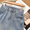 D121810冬季新款拼接羊羔毛高腰复合绒加厚直筒九分牛仔裤 商品缩略图12