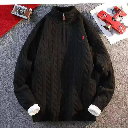 D121805秋冬季男士刺绣款半高领半拉链毛衣针织衫 商品图5