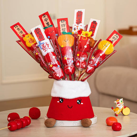 【2套装超划算  毛绒软fufu的摆件】2026 马年毛绒糖葫芦摆件 春节新年装饰可爱送礼礼物饰品 商品图1