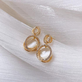 韩系气质猫眼石耳环银针耳环纪念日百货门店同款159464851