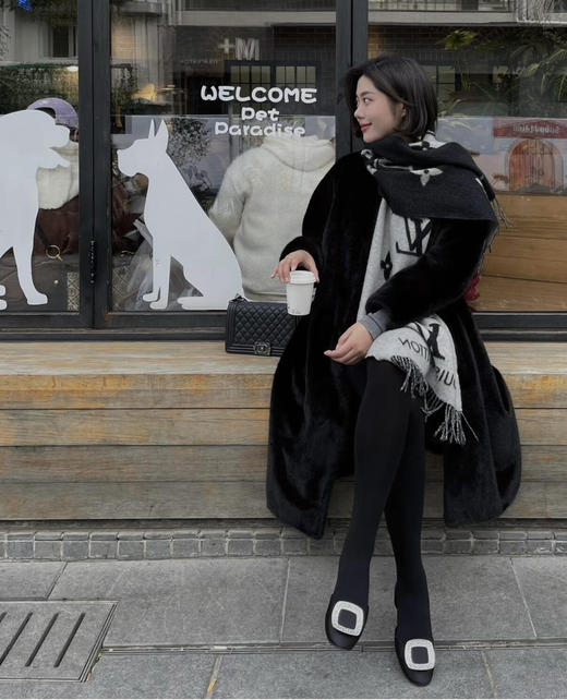 刘亦菲同款老花羊毛围巾121504 商品图6