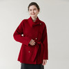 「自」全新升级【铂金会员349/天猫469/差价120】(22248)洛诗琳新年红羊毛双面呢大衣2025冬季围脖领中长款呢子外套 商品缩略图1