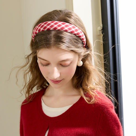 【“红”运相伴  耀启新年】三彩2026新款田园风格纹布艺发箍复古 商品图1