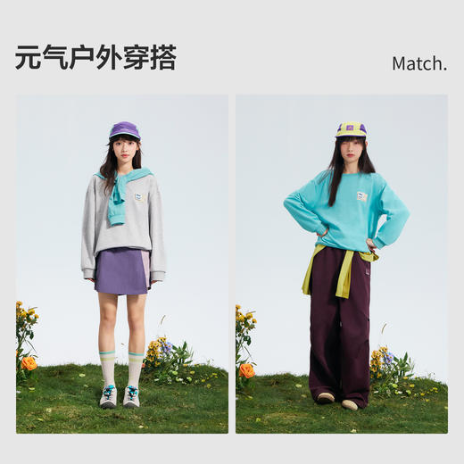 笛莎Deesha青少年女童卫衣2026春季女童圆领魔术贴章仔卫衣 商品图2