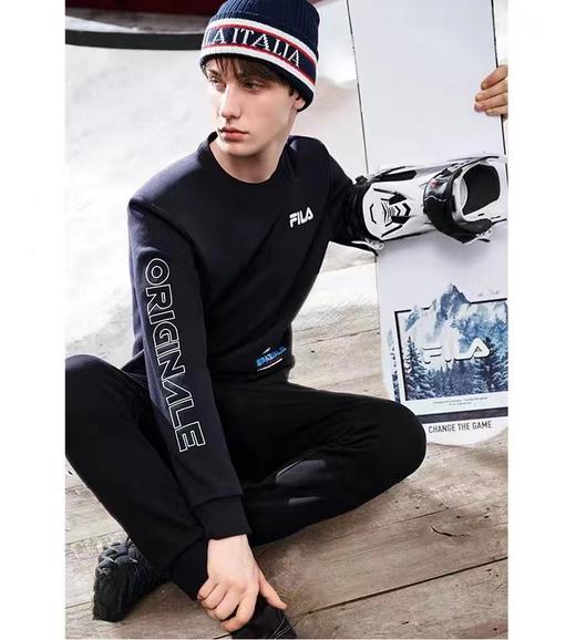 D121803秋冬新款时尚休闲男士加绒圆领卫衣针织套头衫 商品图6