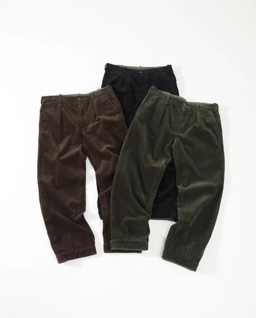 D121814精典复古风2025新款褶裥棉质灯芯绒长裤 商品图0