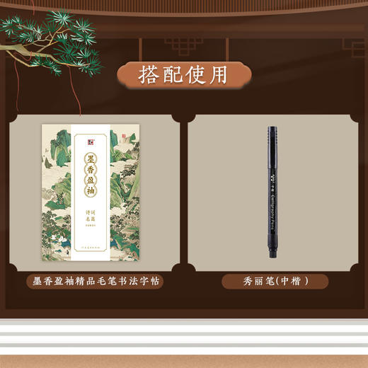 墨点墨香盈袖簪花小楷钢笔式毛笔临摹练字帖成人软笔书法练字专用初学者唐诗宋词入门套装楷书宣纸描红练习 商品图3