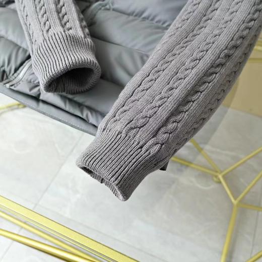 D121807新款男士手臂条纹针织拼接立领棉服外套 商品图6